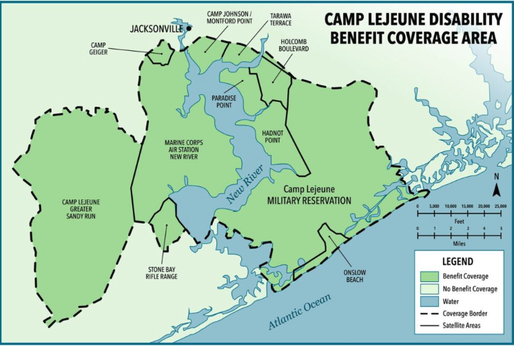 CAMP LEJEUNE DISABILITY BENEFIT COVERAGE AREA